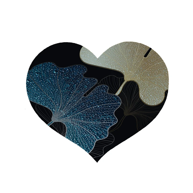 پادری مدل قلب طرح برگ کد 8975 سایز 90x90 سانتی متر