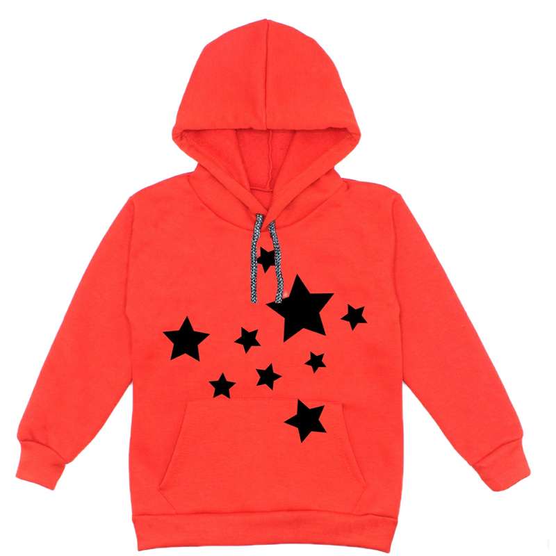 هودی دخترانه مدل ستاره A12 رنگ قرمز