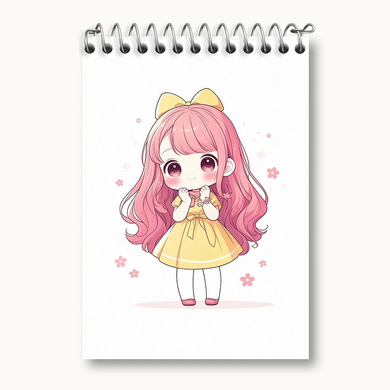 دفتر یادداشت 50 برگ خندالو مدل دخترانه (Girlish) کد 36892