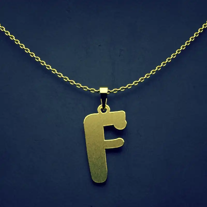 گردنبند طلا 18 عیار زنانه مدوپد مدل حرف F کد H3-1-1013