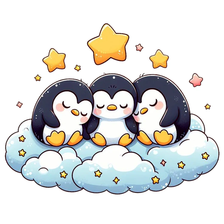 استیکر پارچه و لباس پاد آفرین مدل پنگوئن ها در خواب کد DKST516