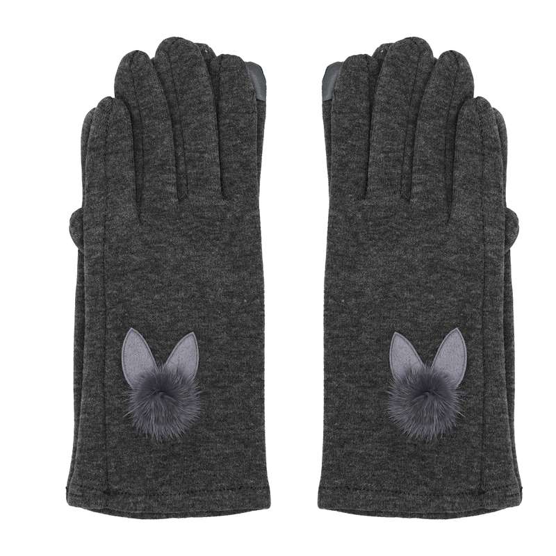 دستکش زنانه مدل خرگوشی کد 51426 رنگ خاکستری