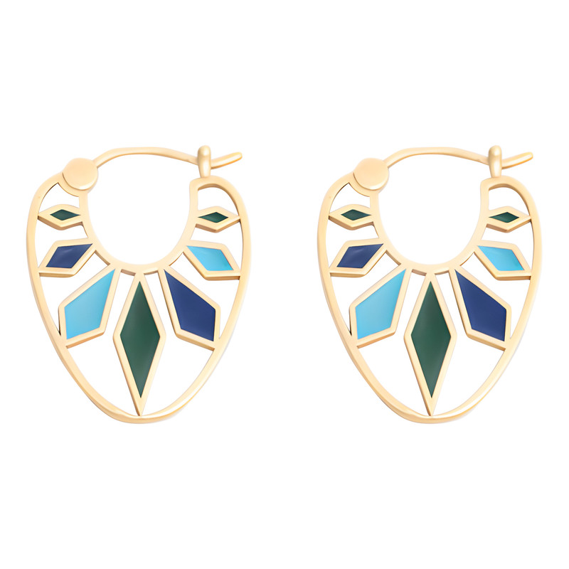 گوشواره حلقه‌ای طلا 18 عیار زنانه گالری ملی مدل 68427