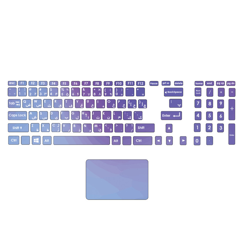 استیکر لپ تاپ مدل 85 hk به همراه برچسب حروف فارسی کیبورد