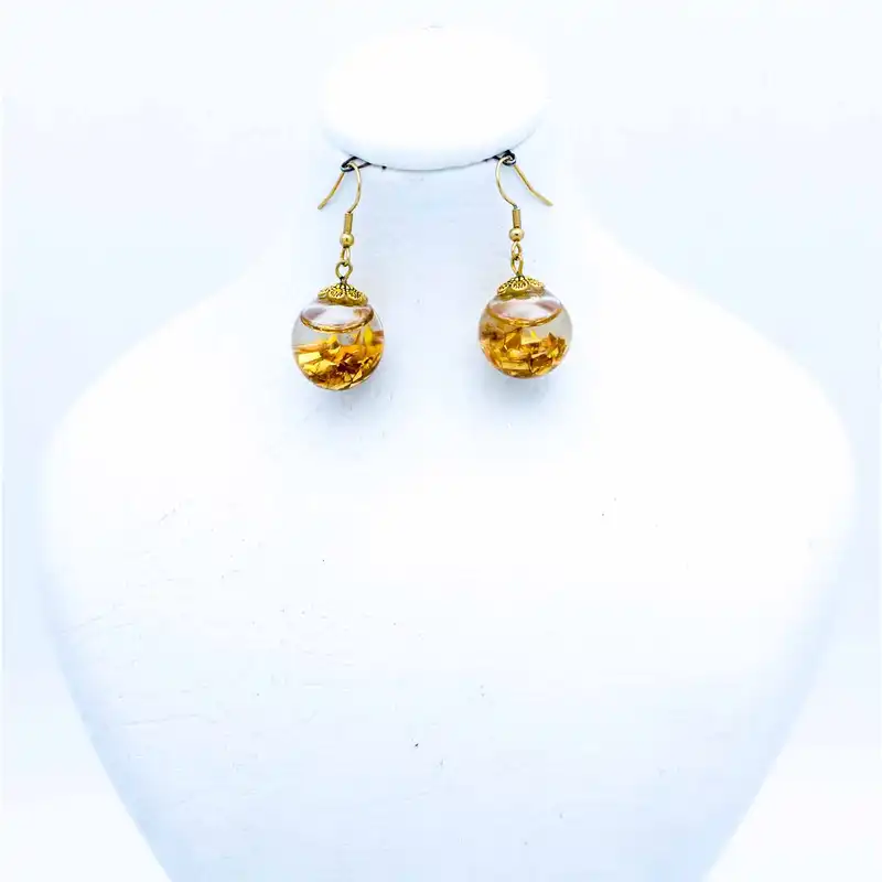 گوشواره زنانه آلتین هنر مدل گوی براده چتری