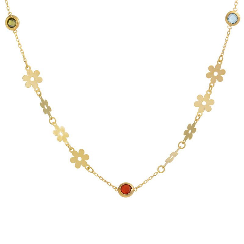 گردنبند طلا 18 عیار زنانه با زنجیر حلقه‌ای (فلامینگو) طلای مستجابی مدل مارکو گل کد 1433