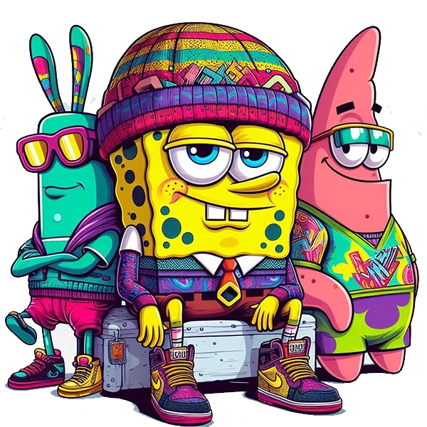 استیکر پارچه و لباس پاد آفرین طرح باب اسفنجی کد 2128