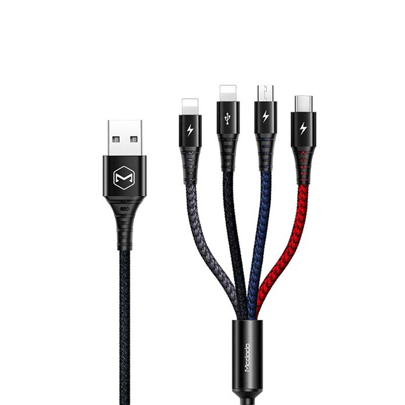کابل تبدیل USB به لایتنینگ/microusb /USB-C مک دودو مدل CA-6230 طول 1.2 متر
