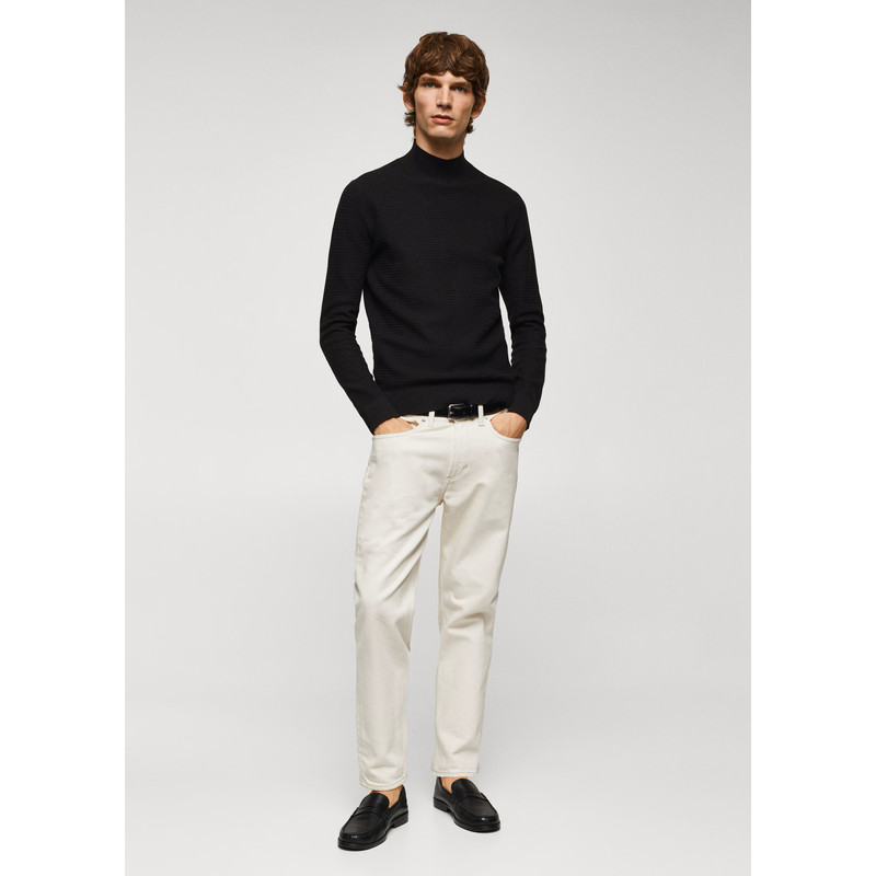 پلیور یقه ایستاده مردانه مانگو مدل SLIM FIT PERKINS COTTON