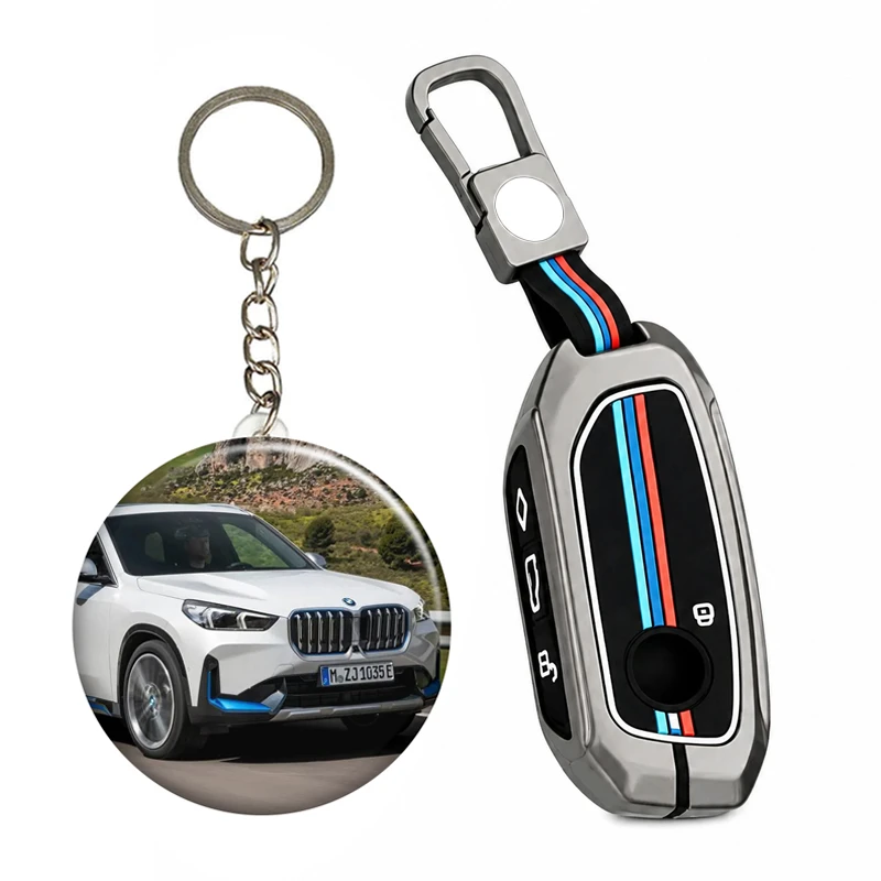 کاور ریموت و سوئیچ خودرو کالانیکس مدل COV-BMW-100707 طرح فلزی مناسب برای بی ام دبلیو iX1 ، iX2 به همراه جاسوئیچی