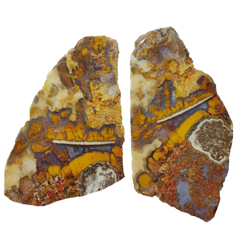 سنگ راف عقیق مدل شجر پاییزی کد 170M مجموعه 2 عددی