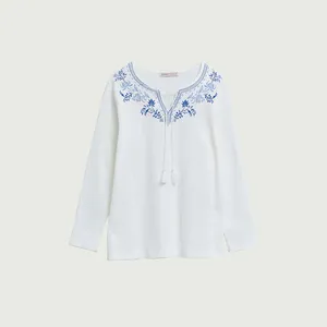 بلوز زنانه ال سی وایکیکی مدل یقه منگوله دار