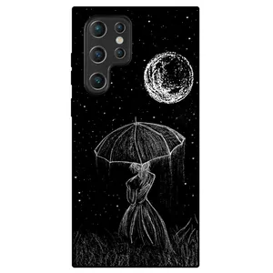 Megafone Girl and Moon 1369 Cover For Samsung Galaxy S22 Ultra 5G