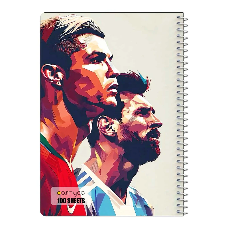 دفتر مشق 100 برگ سیمی کارنیکا طرح رونالدو و مسی Ronaldo & Messi کد 62969