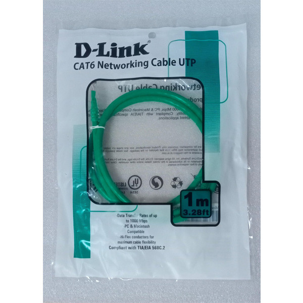 کابل شبکه CAT6 دی لینک مدل NCB-C6UGRNR1-1