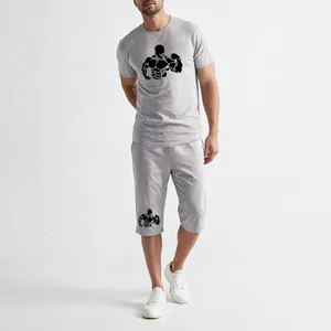 ست تی شرت آستین کوتاه و شلوارک مردانه مدل بدنسازی کد C63