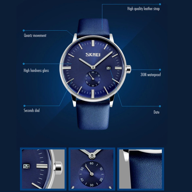 ساعت مچی عقربهای مردانه اسکمی مدل 9083bl ساعت مچی عقربهای مردانه اسکمی مدل 9083bl