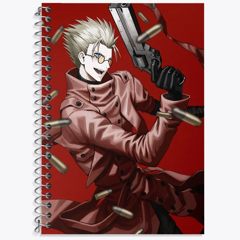 دفتر زبان 50 برگ خندالو مدل دو خط طرح وش انیمه تریگان (Trigun) کد 36235