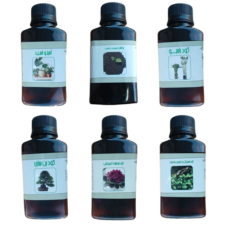 کود مایع پتاس (سولفات پتاسیم) و بامبو و بن سای و امینو اسید و بنفشه آفریقایی و کود سبزینگی و تقویت ساقه مدل life drop حجم 110 میلی لیتر