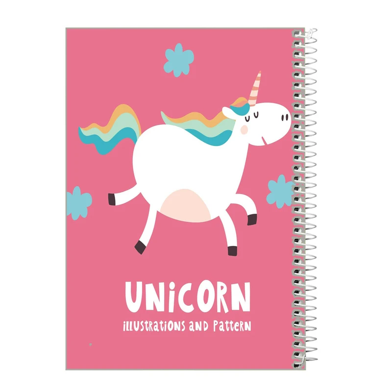 دفتر زبان 60 برگ طرح یونیکورن کد z335