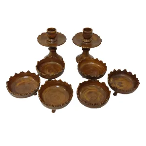 ست 8 تکه هفت سین سفالی طرح چوب