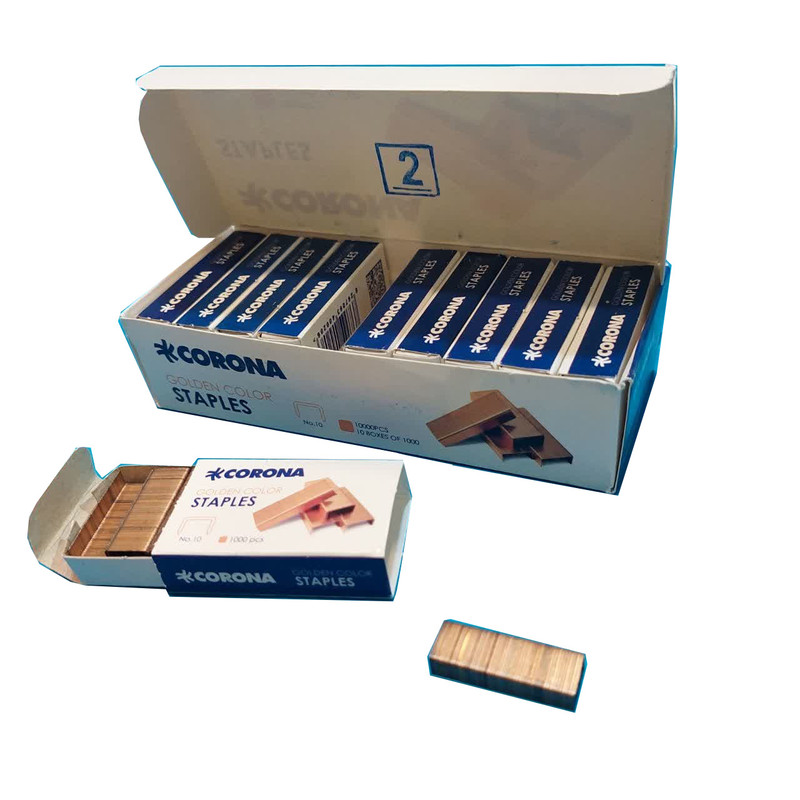 سوزن منگنه کرونا کد 301010 سایز 10 بسته 10000 عددی