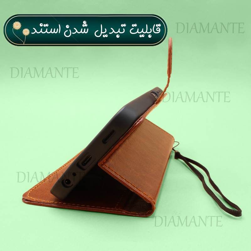 کیف کلاسوری دیامانته مدل Kiif_Bk مناسب برای گوشی موبایل سامسونگ Galaxy A22 4G به همراه بند آویز
