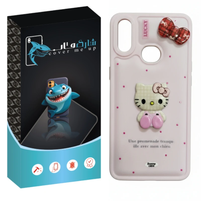 کاور شارک قاب مدل کیتی عروسکی مناسب برای گوشی موبایل سامسونگ Galaxy A20