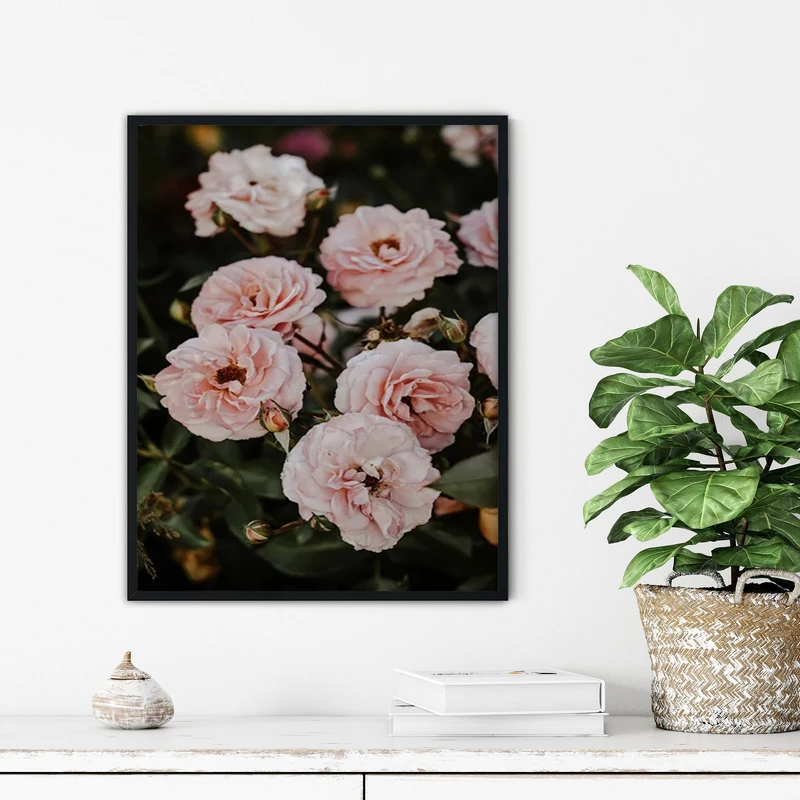 تابلو آتریسا طرح گل مدرن مدل ATFF306 فریم مشکی