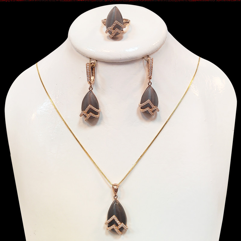 نیم ست نقره زنانه مدل عقیق کد NG2200 نیم ست نقره زنانه مدل عقیق کد NG2200