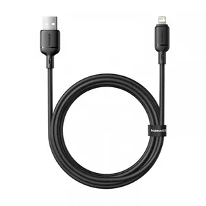 OS-Baseus Silky Series Fast Charging Cable USB to iP 2.4A 1m Cluster Black