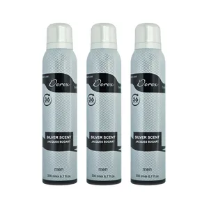 اسپری خوشبو کننده بدن مردانه دریکس مدل Silver Scent حجم 200 میلی لیتر مجموعه 3 عددی