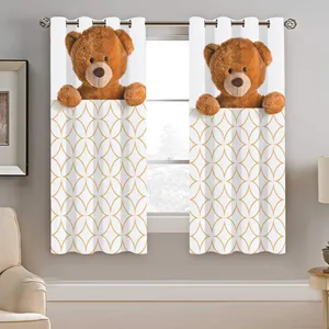 پرده نیروانا طرح خرس کودک مدل مخمل کد 8165 سایز 140×200 سانتی متر