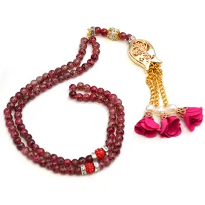 تسبیح مدل مروارید سنگی لاله و رز