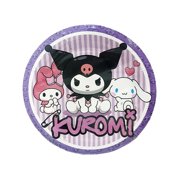 پیش دستی یکبار مصرف مدل کرومی گرد کد KuromiPlate3 مجموعه 10 عددی