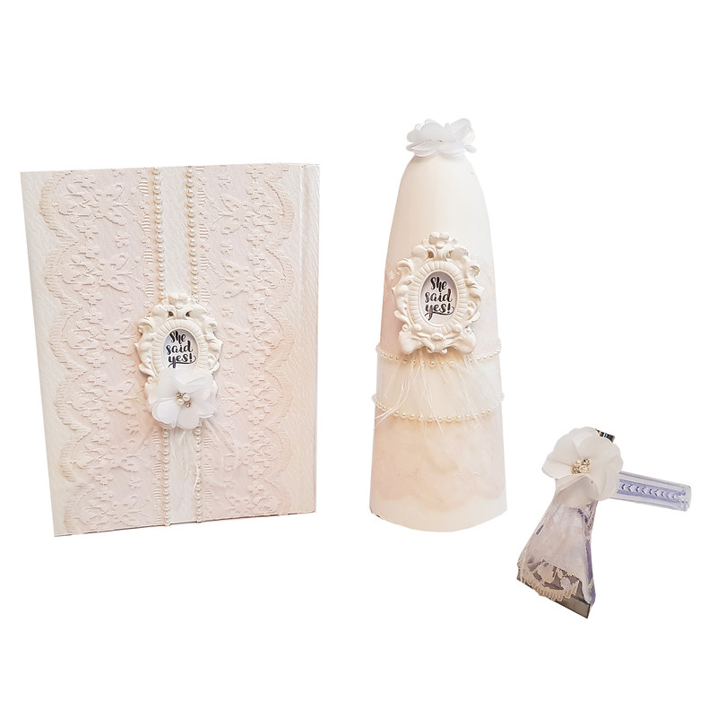 ست کله قند و قند شکن مدل طناز به همراه دفتر بله برون