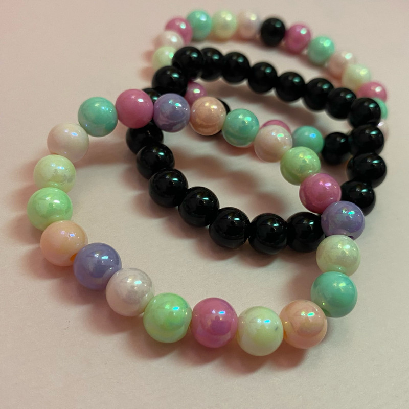 دستبند دخترانه مدل رنگین کمانیها مجموعه 3 عددی