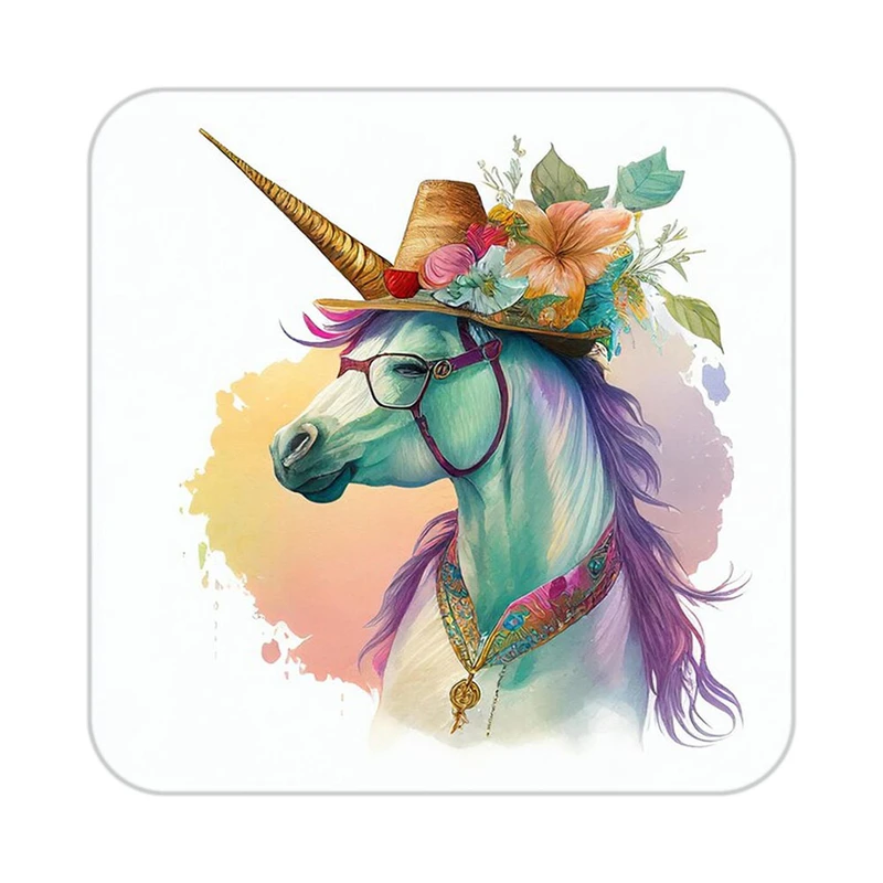 زیر لیوانی کاکتی طرح اسب تک شاخ و یونیکورن مدل mp32997