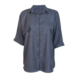 تونیک آستین سه ربع زنانه مدل شانتون 311 رنگ سرمه ای