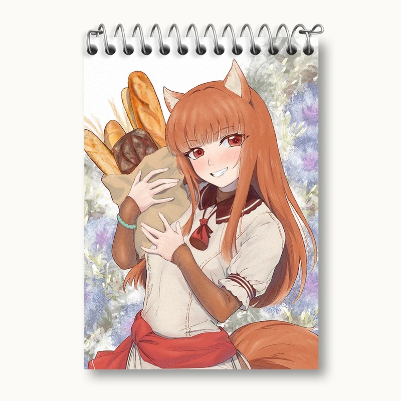 دفتر یادداشت 50 برگ خندالو مدل هولو انیمه ادویه و گرگ کد 36141