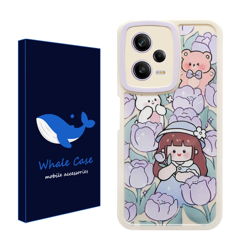 کاور وال کیس مدل دختر و باغ لاله مناسب برای گوشی موبایل شیائومی Redmi Note 12 Pro 5G