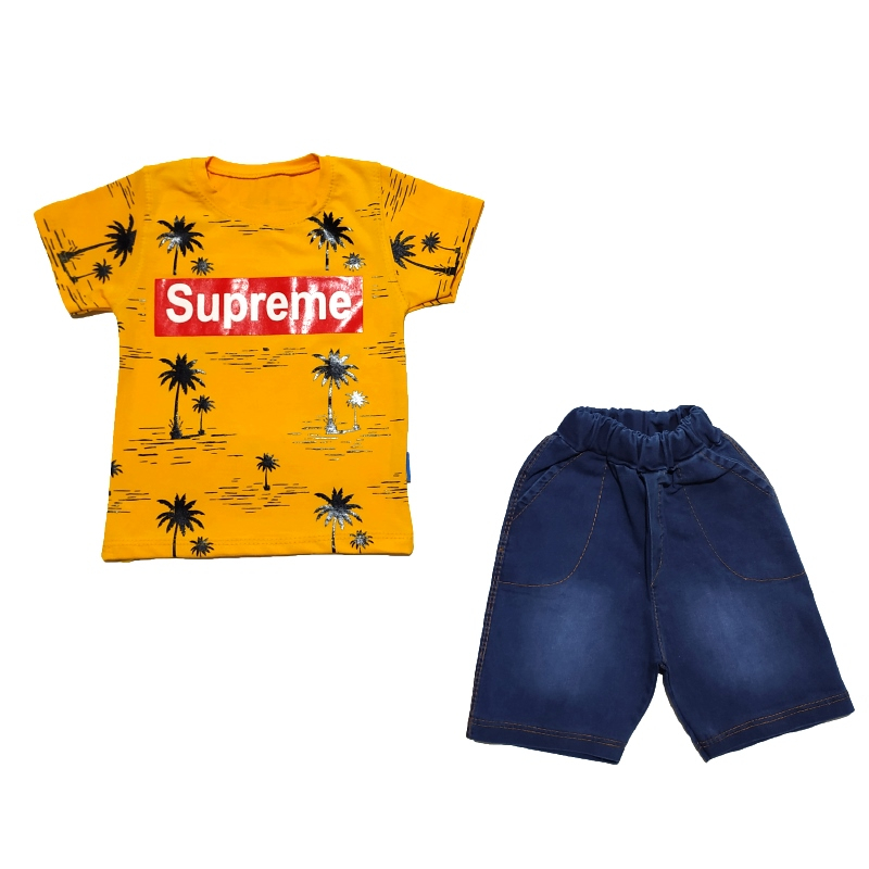 ست تی شرت و شلوارک پسرانه کد 1188