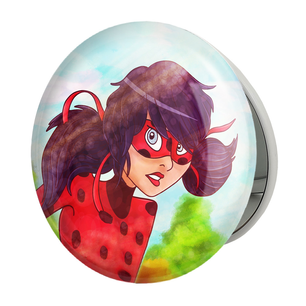 آینه جیبی خندالو طرح دختر کفشدوزکی مدل تاشو کد 25002