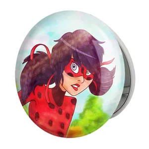 آینه جیبی خندالو طرح دختر کفشدوزکی مدل تاشو کد 25002 