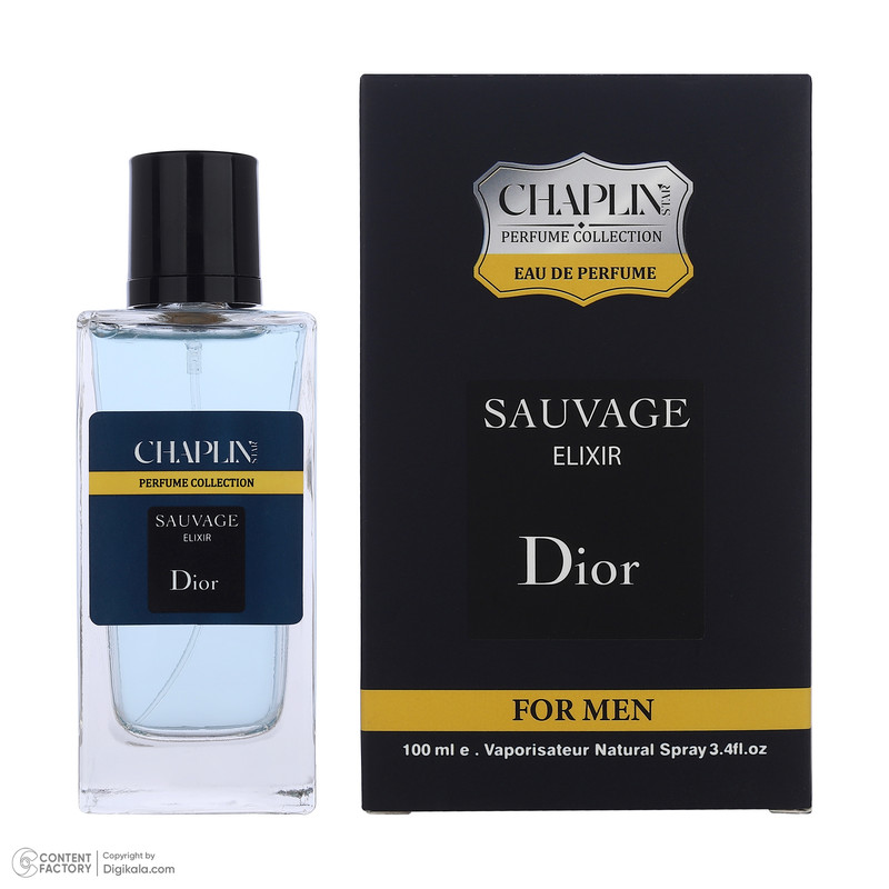 ادو پرفیوم مردانه چاپلین استار مدل Dior Sauvage Elixir با رایحه تلخ و معتدل حجم 100 میلی‌لیتر