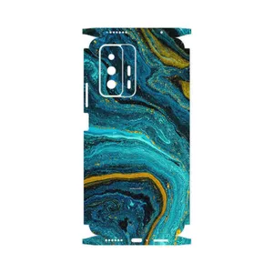 MAHOOT Turquoise marblewith golden streaks-FullSkin Cover Sticker for Xiaomi 11T 5G