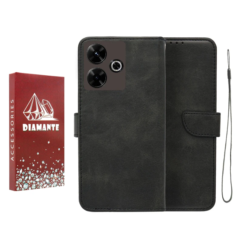 کیف کلاسوری دیامانته مدل Scusa Rd مناسب برای گوشی موبایل شیائومی Redmi13 به همراه بند آویز