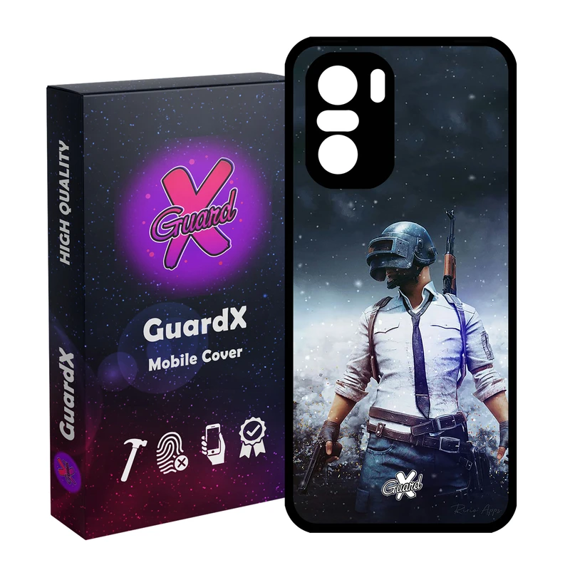 کاور گارد ایکس طرح Pubg مدل Glass10039 مناسب برای گوشی موبایل شیائومی Poco F3/MI 11X/MI 11X Pro/Redmi K40/K40 Pro