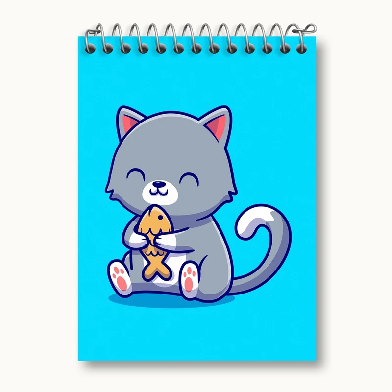 دفتر یادداشت 50 برگ خندالو مدل حیوانات بامزه گربه کد 25406