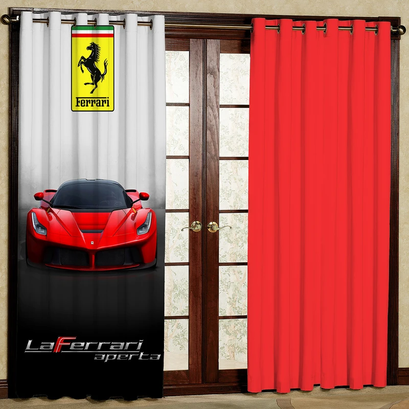 پرده مدل ماشین فراری مخمل پانچی کد 4558a سایز 200x140 سانتی متر